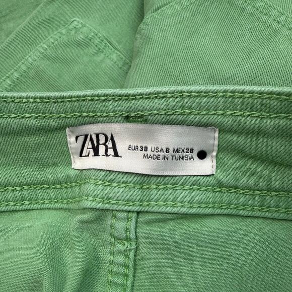 ZARA The Marine Sailor Straight Leg Size 6 Mint Green - Picture 6 of 9